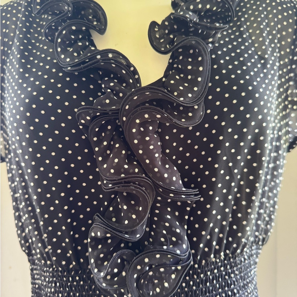 🩶BCX Black and White Polka Dot Top